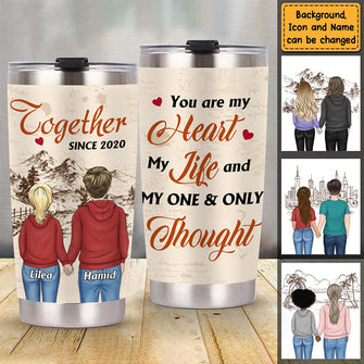 Couple Together Since You Are My Heart My Life Steel Tumbler