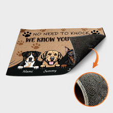 We Know You Are Here Gift For Dog Lovers Personalized Custom Doormat