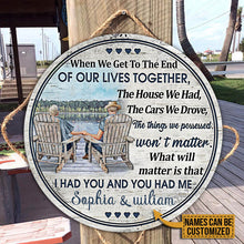 Personalized Lake Old Couple When We Get Custom Wood Circle Sign