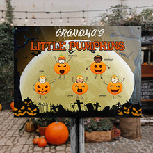 Grandma's Little Pumpkins - Halloween Gift Idea - Personalized Custom Classic Metal Signs