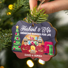 Husband And Wife Drinking Buddies - Gift For Couple - Personalized Custom Aluminum Ornament