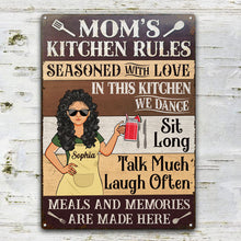 Mom's Kitchen Rules Meals And Memories Are Made Here - Kitchen Sign - Personalized Custom Classic Metal Signs-Metal Sign-CUSTOMOMO
