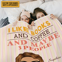Personalized Custom Fleece Blanket A Girl Who Loves Books Reading - Gift For Book Lovers