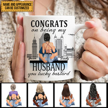 Congrats On Being My Husband Boyfriend You Lucky - Couple Mug - Gift For Boyfriend Husband - Customized Mug