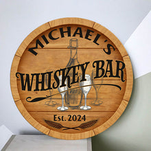 Whiskey Bar Wood Sign Home Bar Grill Accessories Personalized Custom Door Sign