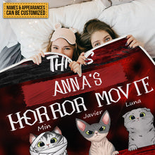 This Is My Horror Movie Watching Blanket - Pet Blanket - Gifts For Cat Lovers Personalized Custom Blanket