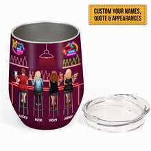 Besties Bonding Over Alcohol Tolerating Idiots And Keeping Each Other Sane - Personalized Wine Tumbler - Birthday, Mother's Day Gift For Woman, Friend, Bestie, Sister, Bff