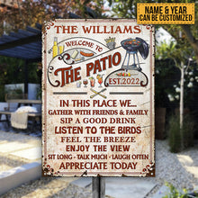 Personalized Patio Grilling Red Gather With Friends Custom Classic Metal Signs