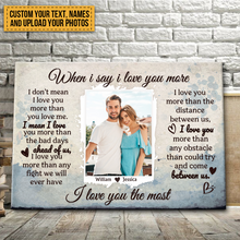 Custom Photo - I Love You More Than The Distance Betwwen Us - Couple Canvas - Personalized Custom Canvas