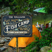 Personalized Fish Camp Drop A Line Customized Classic Metal Signs-CUSTOMOMO