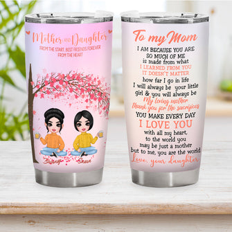 Mother Daughter Forever Linked Together - Mother's Day Gift - Personalized Custom Tumbler