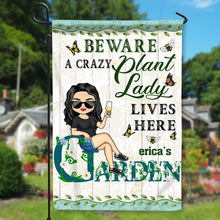 A Crazy Plant Lover Lives Here - Garden Flag - Personalized Custom Garden Flag