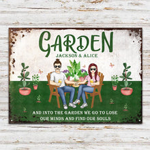 And Into The Garden We Go To Find Our Souls - Garden Sign -  Gift For Couples Personalized Custom Classic Metal Signs