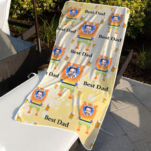 Custom Photo - The Best Dad Father's Day Beach Towel - Personalized Custom Beach Towel - Gift For Dad