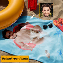 Custom Photo Wacky Prank Gift For Funny People - Beach Towel - Personalized Custom Face Beach Towel