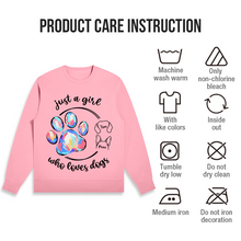 Just A Girl Who Loves Dogs Gift For Dog Lovers Personalized Custom Unisex Sweatshirt