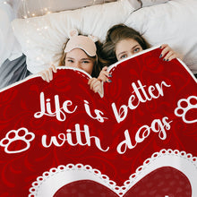 Life Is Better With Dogs - Personalized  Blanket - Gift For Dog Lovers, Dog Mom, Dog Dad