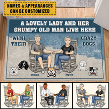 A Lovely Lady And Her Grumpy Old Man Live Here - Couple Doormat - Gift for Couples, Dog Lovers Personalized Custom Doormat