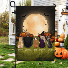 Personalized custom dog & couple Halloween garden flag