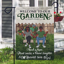 Garden Couple Plant Smiles Grow Laughter Harvest Love - Garden Decoration - Personalized Custom Flag