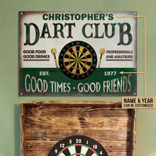 Personalized Darts Club Vintage Good Times Good Friends Customized Classic Metal Signs-CUSTOMOMO