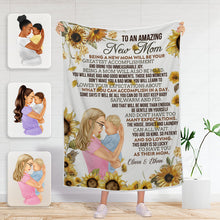 To A New Amazing Mom - Gifts For New Mother - Personalized Custom Fleece Flannel Blanket