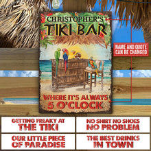 Personalized Tiki Bar Parrot Drinking Customized Classic Metal Signs-CUSTOMOMO