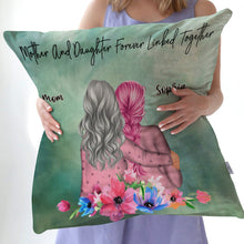 Mother & Daughter Forever Linked Together - Gifts For Mother, Daughter - Personalized Custom Pillow