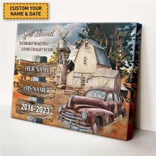 The Broken Road That Led Me Straight To You - Custom Canvas - Husband Wife - Couple Gift