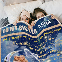 Custom Photo I Am Always With You And You Will Always Be My Sister - Bestie Blanket - Butterfly And Moon Gift For Sister Personalized Custom Fleece Flannel Blanket