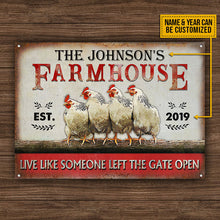 Personalized Chicken Farmhouse The Gate Open Customized Classic Metal Signs-CUSTOMOMO