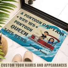 Personalized Custom Doormat - A Pontoon Captain And His Pontoon Queen Live Here Couple Gift