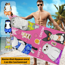 Swimsuit Fluffy Cats Gift For Pet Lovers - Cat Lovers - Personalized Beach Towel