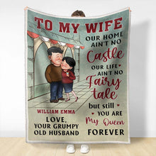 You Are My Queen Forever - Couple Blanket - Winnter Gifts For Her, Couples Personalized Custom Fleece Flannel Blanket