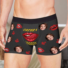 Caution Slippery - Personalized Customized Man's Boxer Briefs - Valentines Day Gift