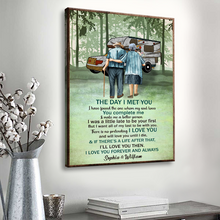 Camping Old Couple Forest The Day I Met You - Gifts Personalized Custom Framed Canvas Wall Art