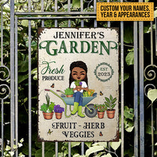 Garden Fresh Produce Herb & Veggies Sign - Personalized Custom Classic Metal Signs - Garden Signs - Gift For Garden Lovers