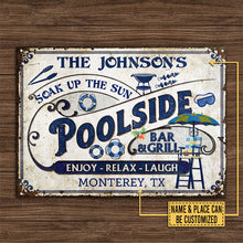 Personalized Pool Bar & Grill Customized Classic Metal Signs-CUSTOMOMO