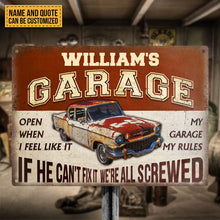 What Happened In The Garage Stays In The Garage - Garage Sign - Personalized Custom Classic Metal Signs