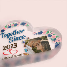 Custom Photo Together Since - Heart Shaped Acrylic Plaque - Gifts For Couples Personalized Custom Acrylic Plaque