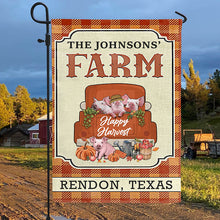 Autumn Farm Happy Harvest, Fall Season, Farmhouse, Outdoor Farm Decor, Custom Flag