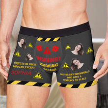 Custom Photo Warning Choking Hazard - Boxer Briefs - Gifts For Him, Husband, Boyfriend Personalized Custom Men's Boxer Briefs