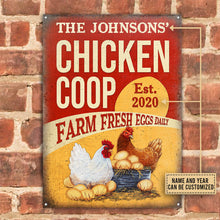 Personalized Chicken Coop Fresh Eggs Customized Classic Metal Signs-CUSTOMOMO