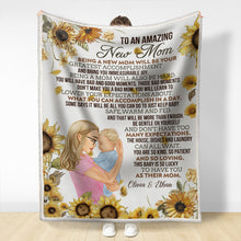 To A New Amazing Mom - Gifts For New Mother - Personalized Custom Fleece Flannel Blanket