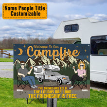 Welcome To Our Campfire - Camping Sign - Gift For Couple Personalized Custom Classic Metal Signs