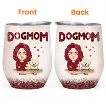 Dog Mom Leopard Version - Personalized Wine Tumbler - Birthday Gift For Women, Dog Lovers