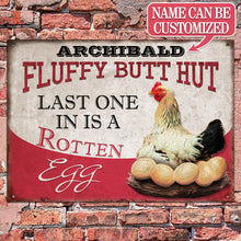Personalized Chicken Fluffy Butt Hut Pink Customized Classic Metal Signs