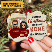 Couple Our First Christmas - Personalized Custom Aluminum Ornament