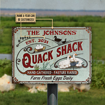 Personalized Duck Quack Shack Pasture Raised Custom Classic Metal Signs-CUSTOMOMO