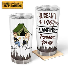 Husband And Wife Camping Partners For Life  - Couple Gift - Personalized Custom Tumbler